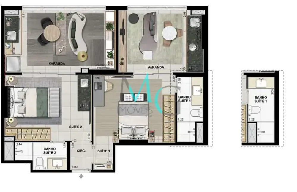 Cobertura, 2 quartos, 150 m² - Foto 30