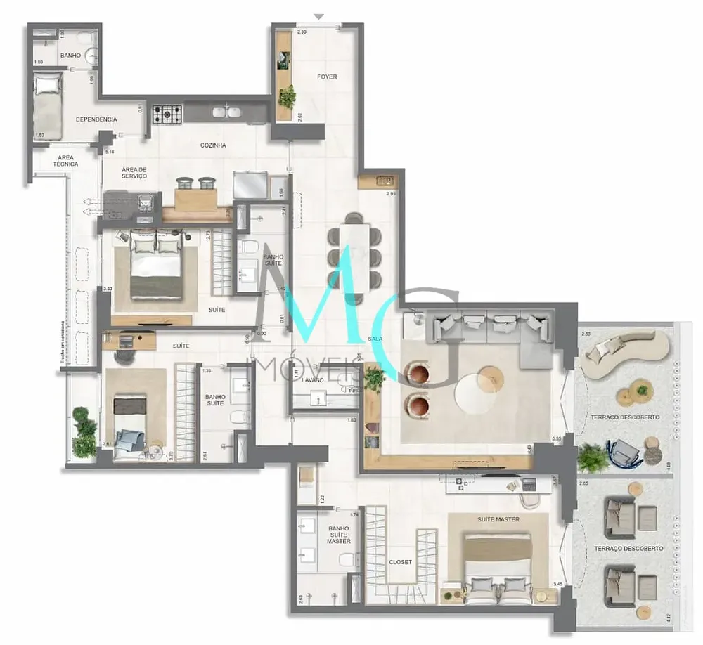 Apartamento, 3 quartos, 131 m² - Foto 105