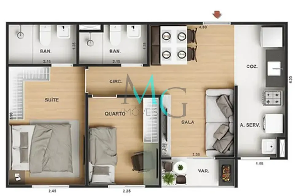 Apartamento, 2 quartos, 77 m² - Foto 23