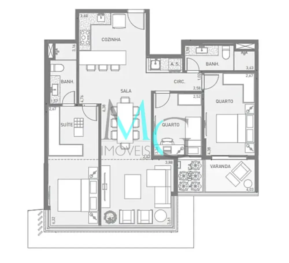 Apartamento, 3 quartos, 100 m² - Foto 18