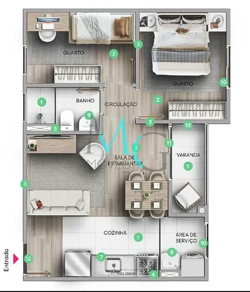 Apartamento, 2 quartos, 37 m² - Foto 14