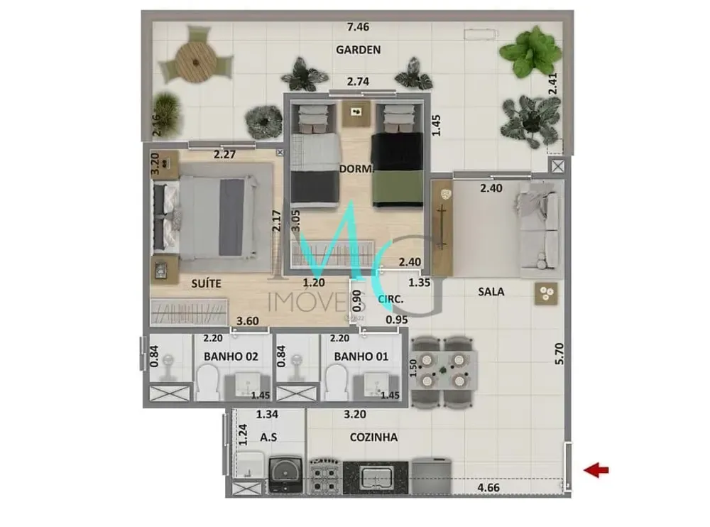 Apartamento, 2 quartos, 56 m² - Foto 12