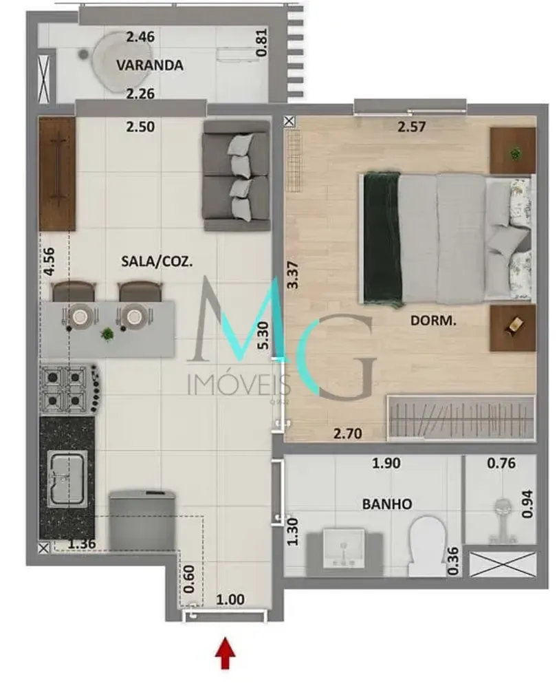 Apartamento, 2 quartos, 56 m² - Foto 9
