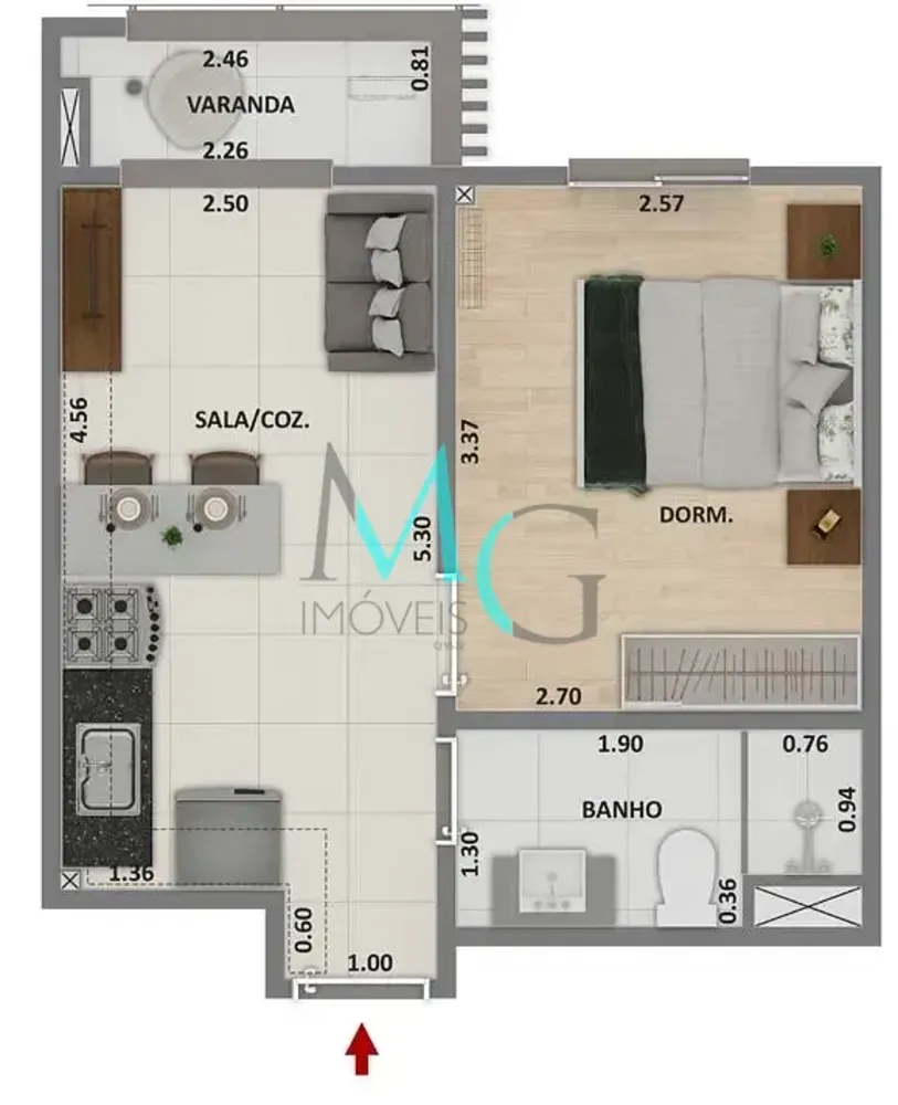 Apartamento, 1 quarto, 28 m² - Foto 9