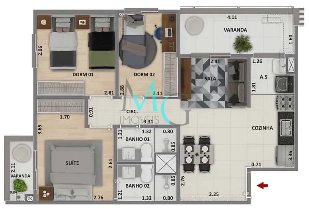 Apartamento, 3 quartos, 102 m² - Foto 13