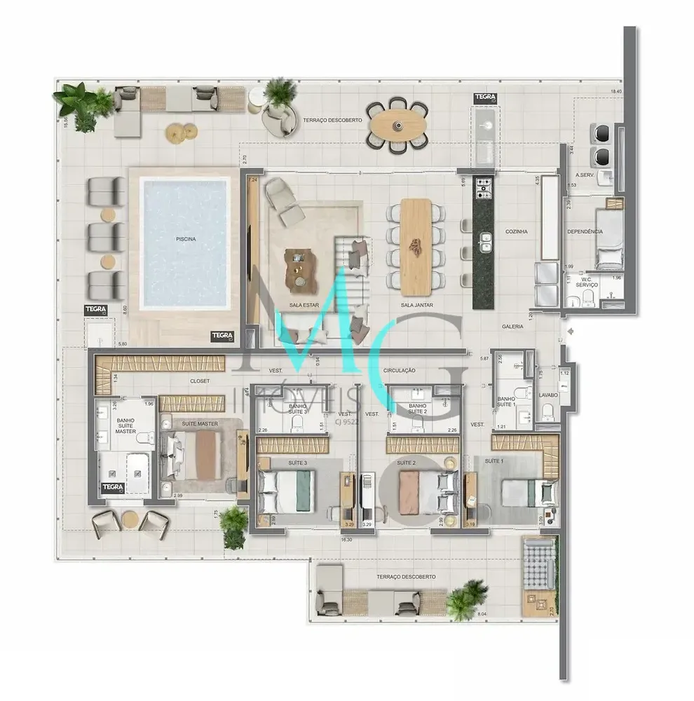 Apartamento, 3 quartos, 225 m² - Foto 98