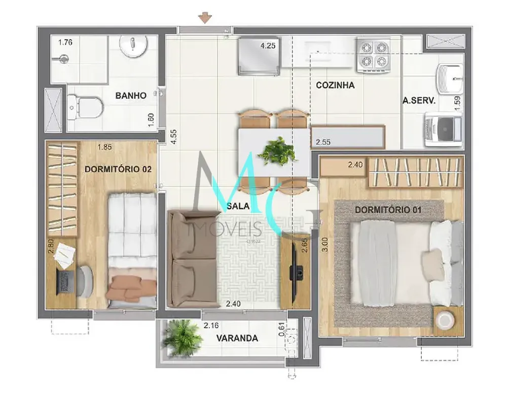 Apartamento, 2 quartos, 39 m² - Foto 21