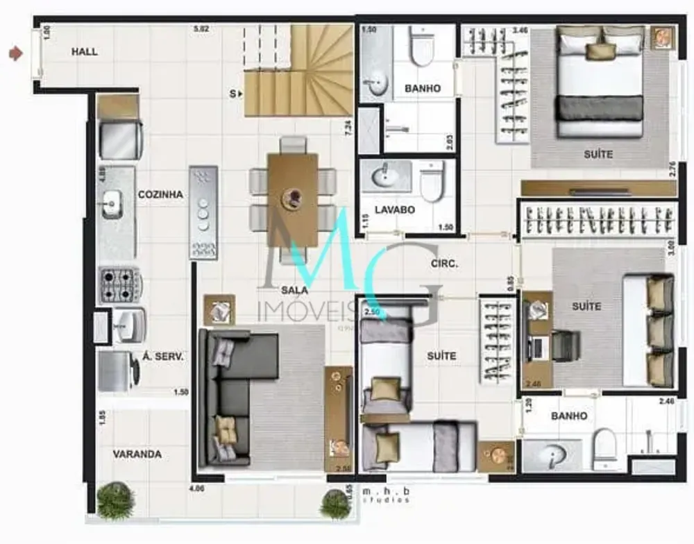 Apartamento, 3 quartos, 97 m² - Foto 63