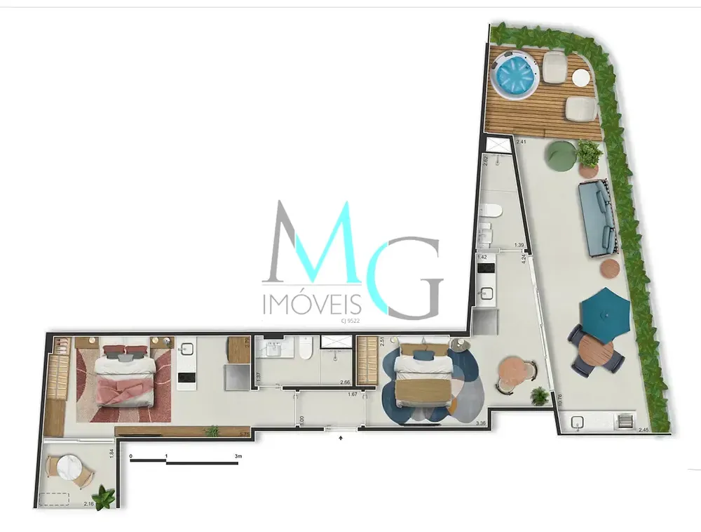 Apartamento, 1 quarto, 29 m² - Foto 2