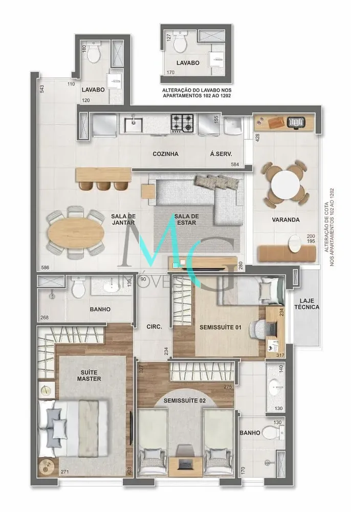 Apartamento, 3 quartos, 88 m² - Foto 113
