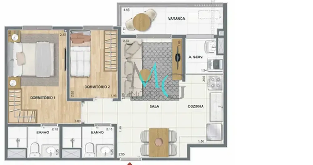 Apartamento, 2 quartos, 39 m² - Foto 34