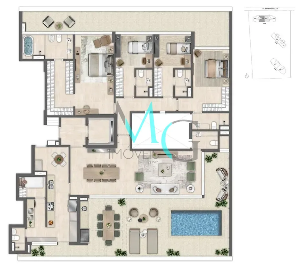Apartamento, 4 quartos, 199 m² - Foto 114