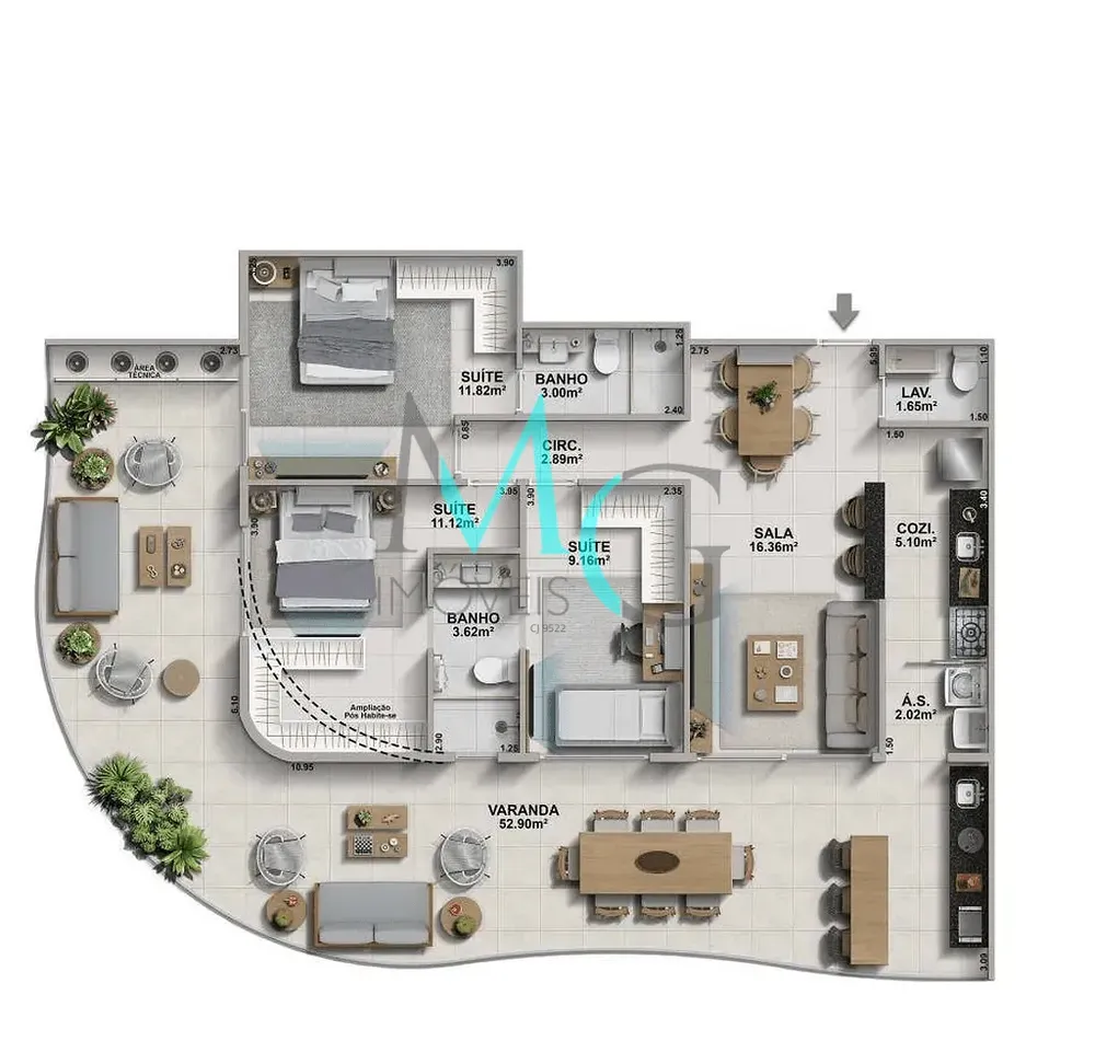 Apartamento, 3 quartos, 98 m² - Foto 6
