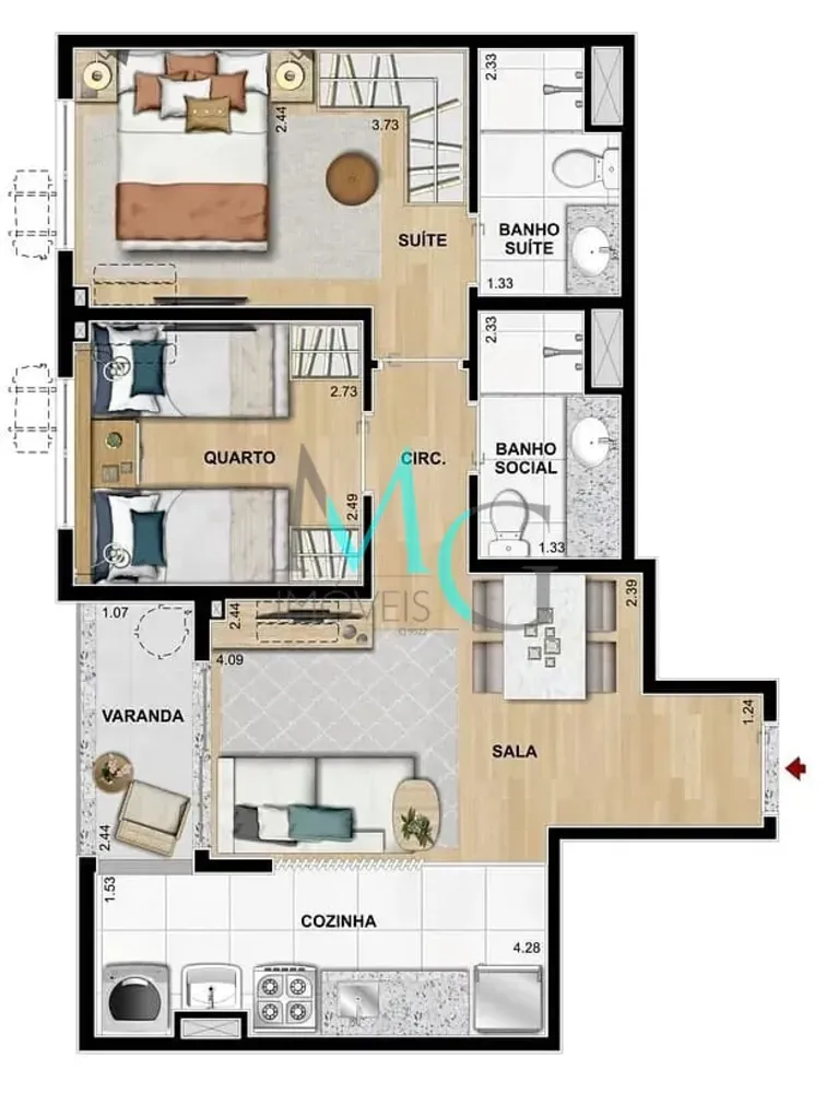 Apartamento, 3 quartos, 68 m² - Foto 8