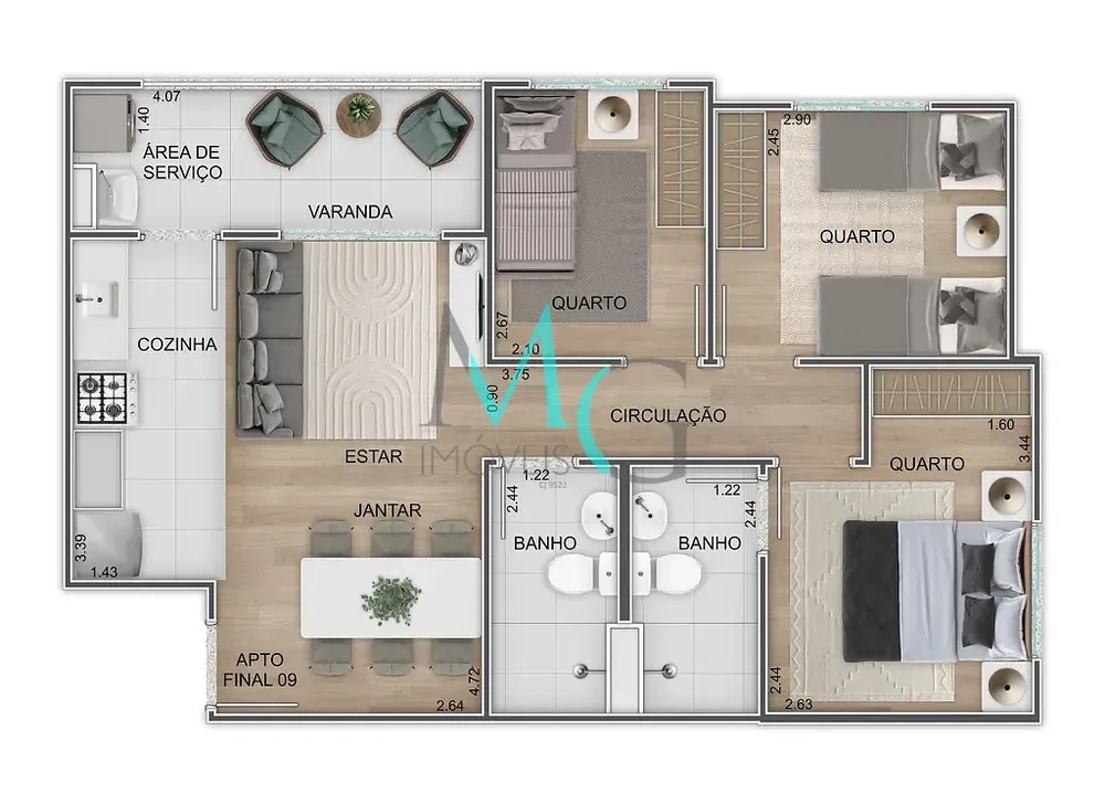 Apartamento, 2 quartos, 47 m² - Foto 27
