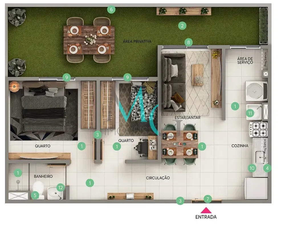 Apartamento, 2 quartos, 35 m² - Foto 6
