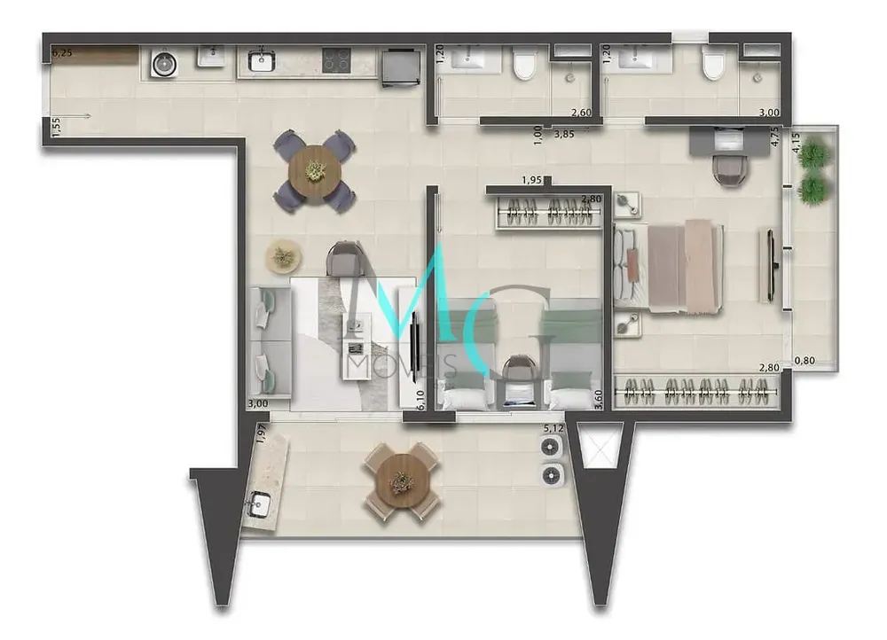 Apartamento, 1 quarto, 52 m² - Foto 104