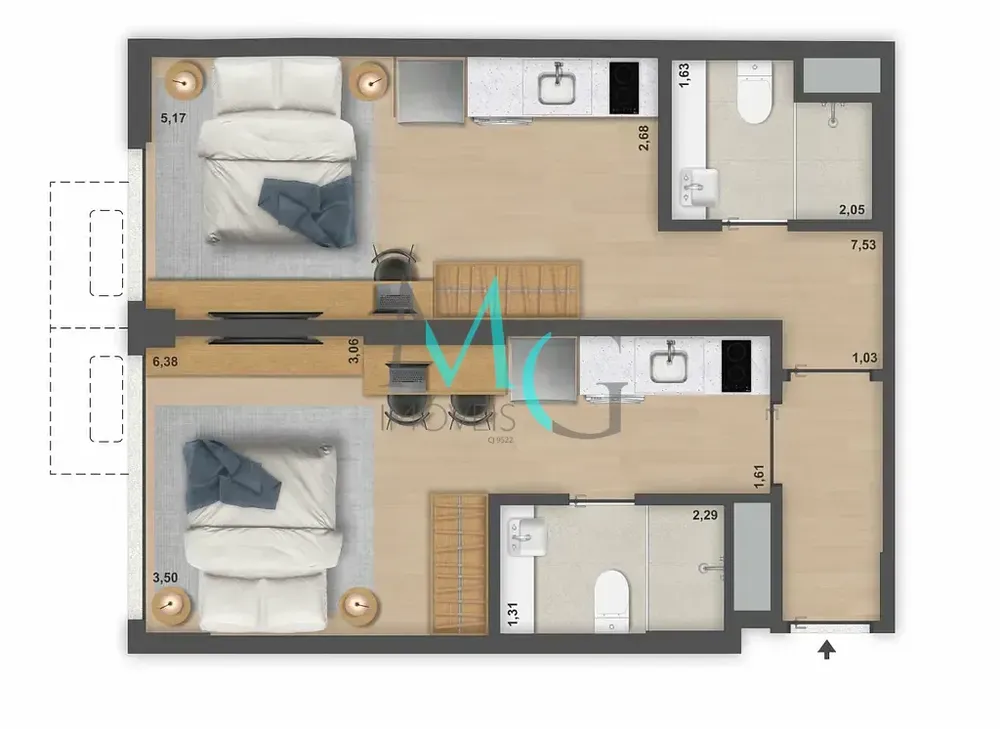 Cobertura, 1 quarto, 80 m² - Foto 21