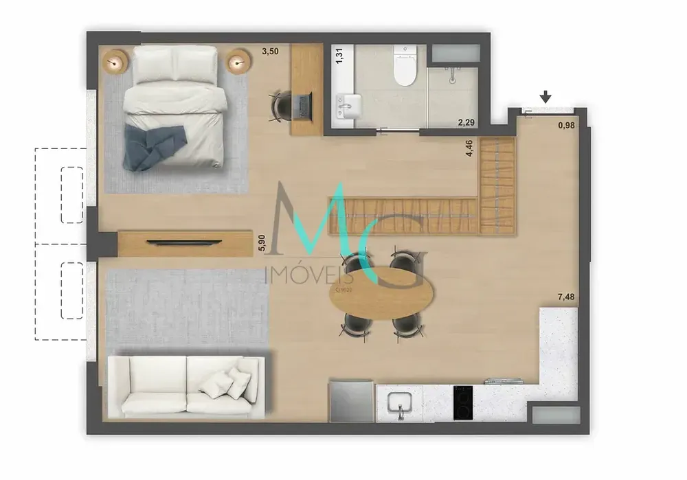 Cobertura, 1 quarto, 80 m² - Foto 20