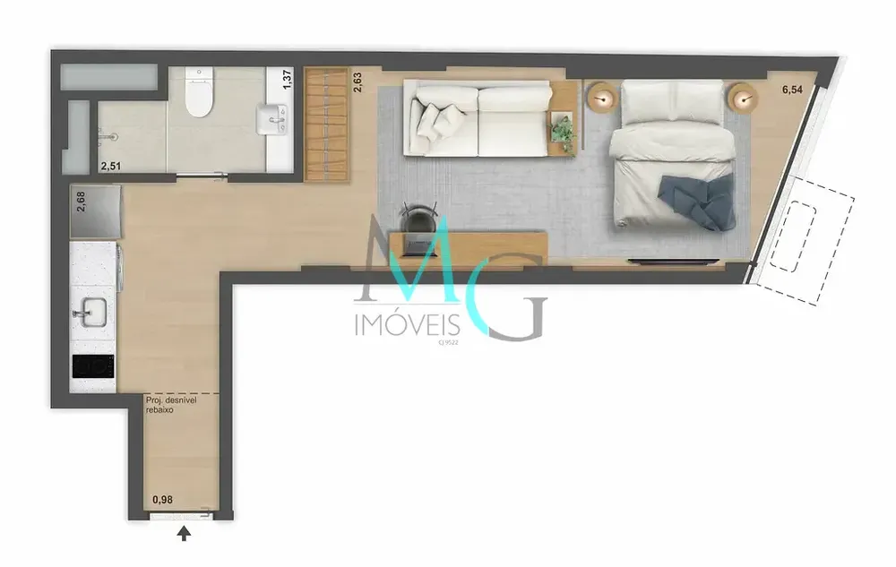 Cobertura, 1 quarto, 80 m² - Foto 17