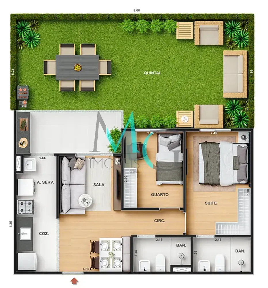 Apartamento, 1 quarto, 34 m² - Foto 51