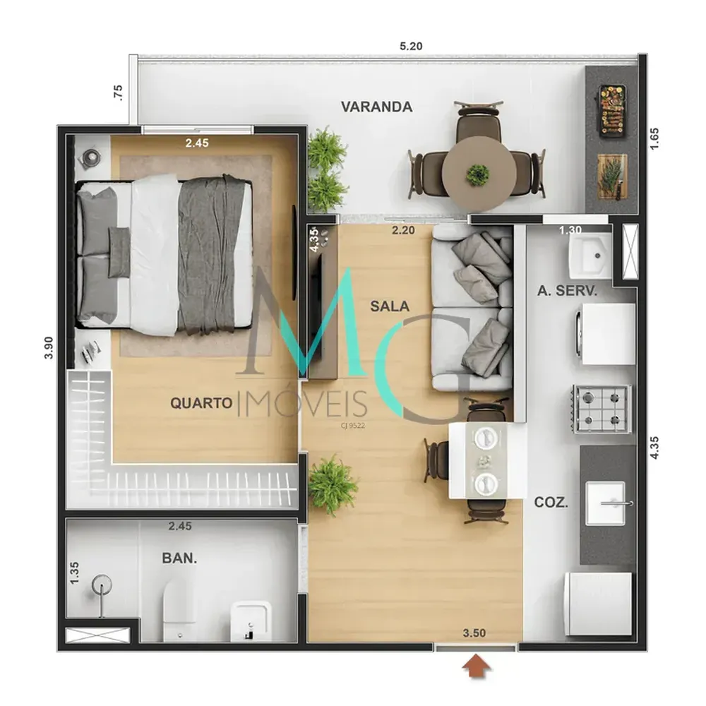 Apartamento, 1 quarto, 34 m² - Foto 36