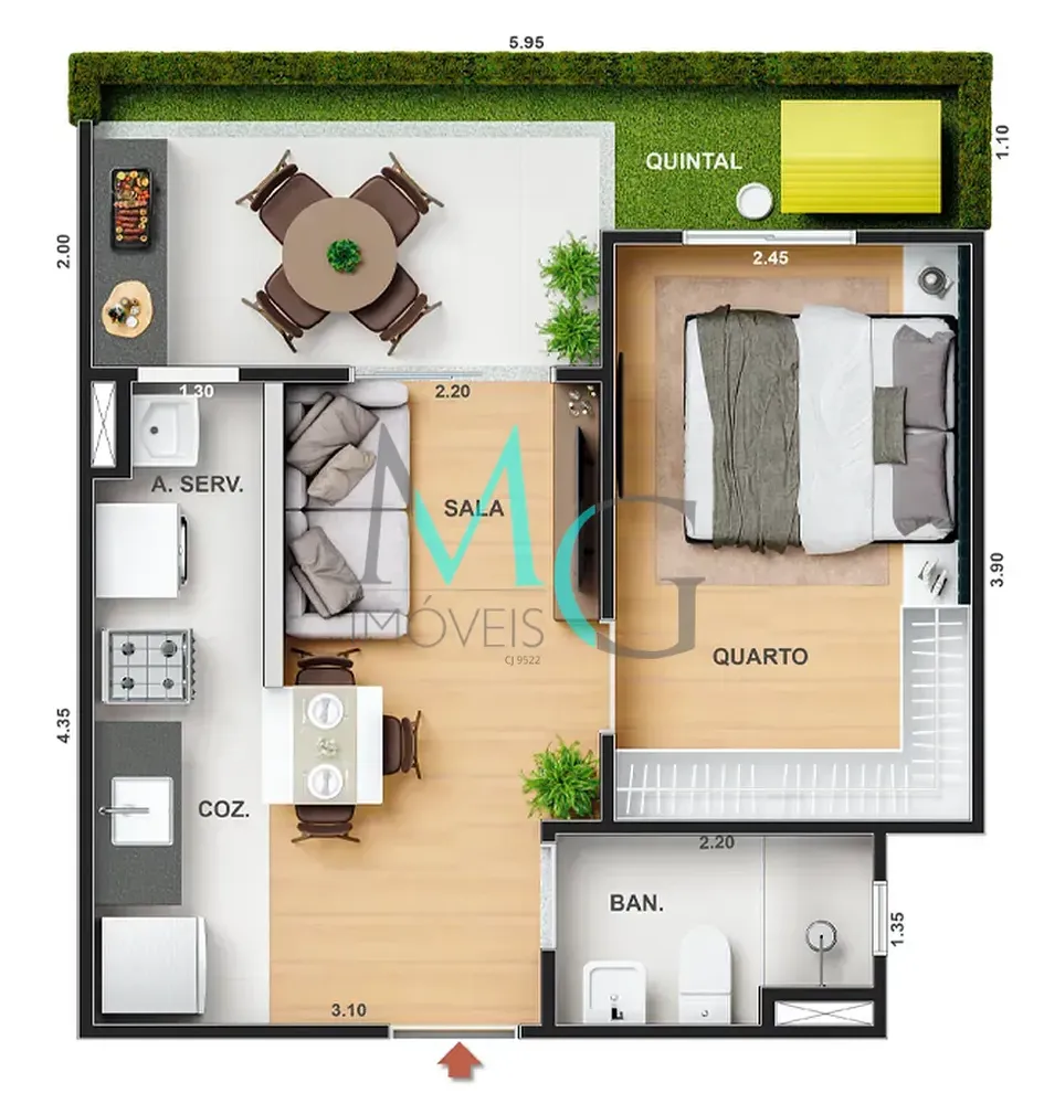Apartamento, 1 quarto, 34 m² - Foto 37