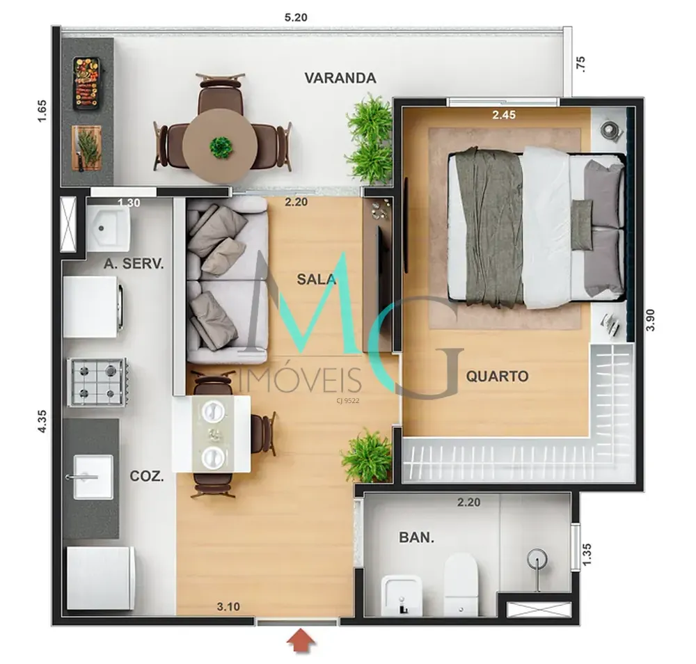Apartamento, 1 quarto, 34 m² - Foto 33