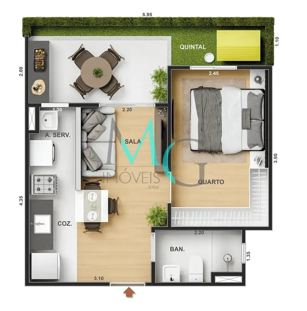 Apartamento, 1 quarto, 34 m² - Foto 38