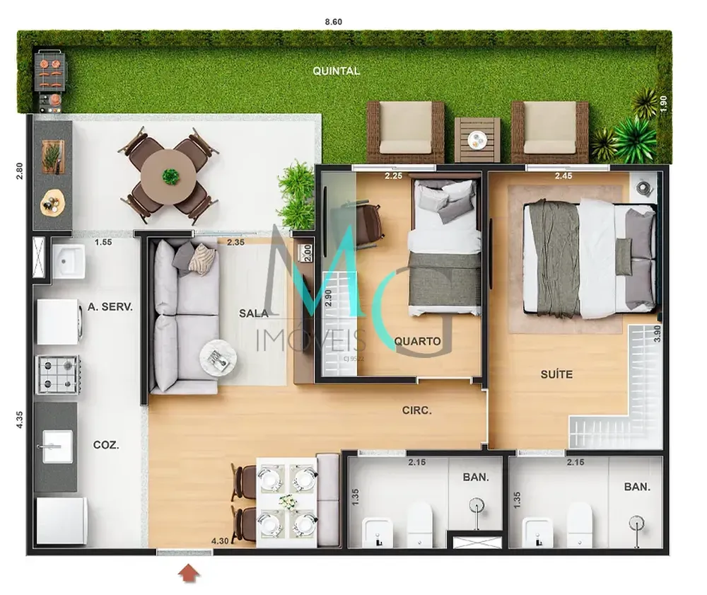 Apartamento, 1 quarto, 34 m² - Foto 47