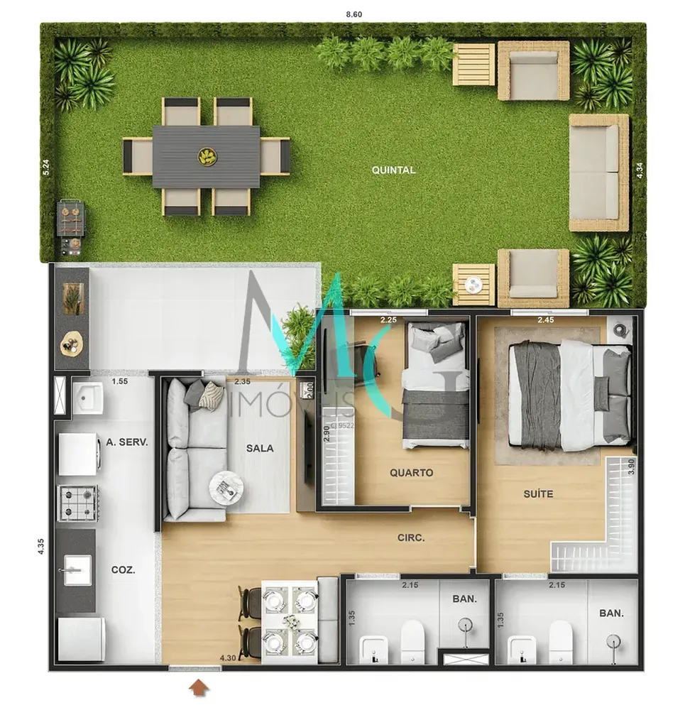 Apartamento, 1 quarto, 34 m² - Foto 52