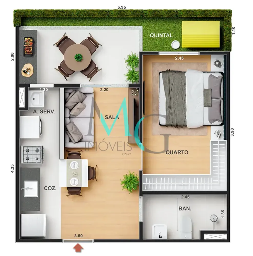 Apartamento, 1 quarto, 34 m² - Foto 39