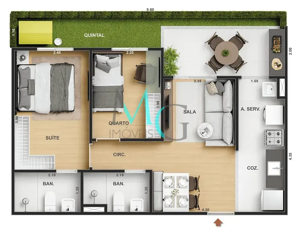 Apartamento, 1 quarto, 34 m² - Foto 44