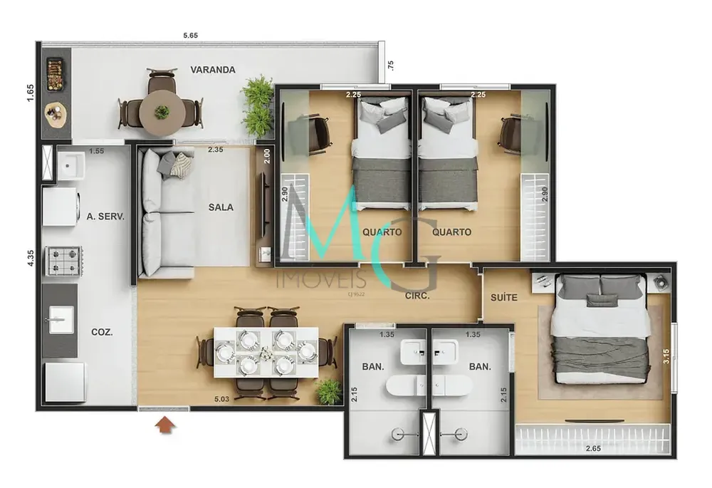 Apartamento, 1 quarto, 34 m² - Foto 46