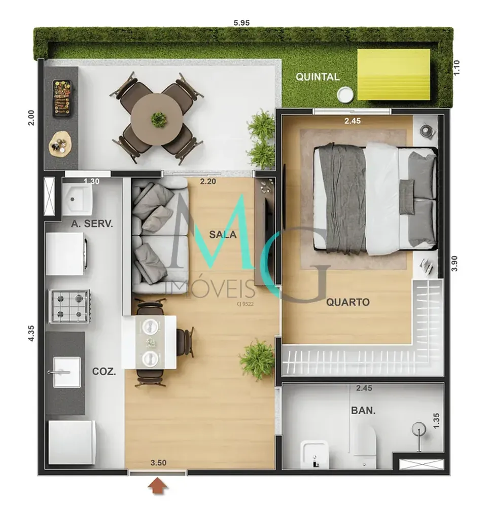 Apartamento, 1 quarto, 34 m² - Foto 40