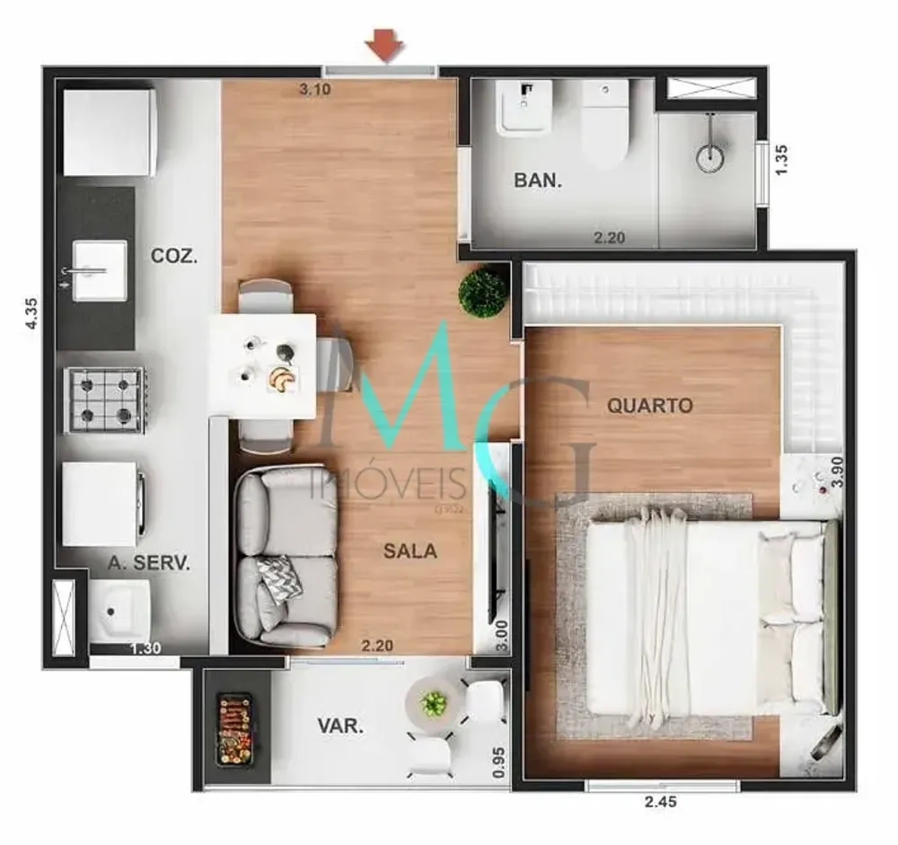 Apartamento, 1 quarto, 30 m² - Foto 16