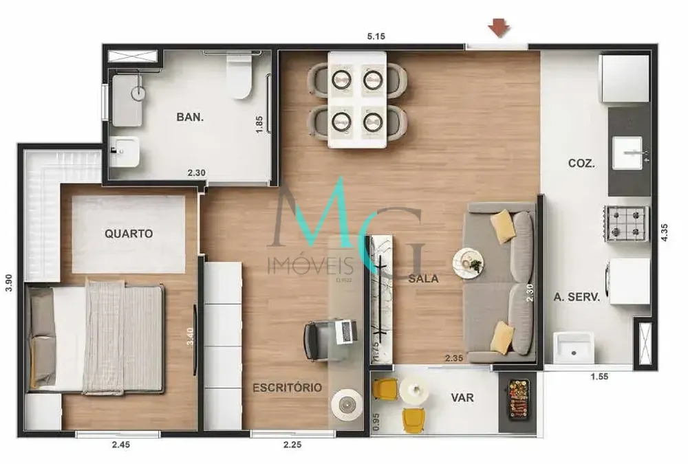 Apartamento, 1 quarto, 30 m² - Foto 19