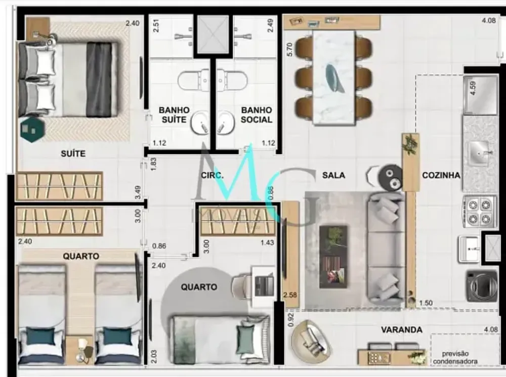 Apartamento, 3 quartos, 65 m² - Foto 14