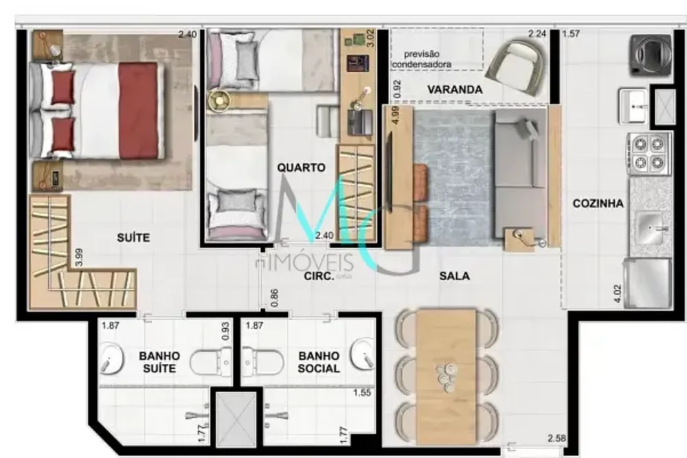 Apartamento, 3 quartos, 65 m² - Foto 9