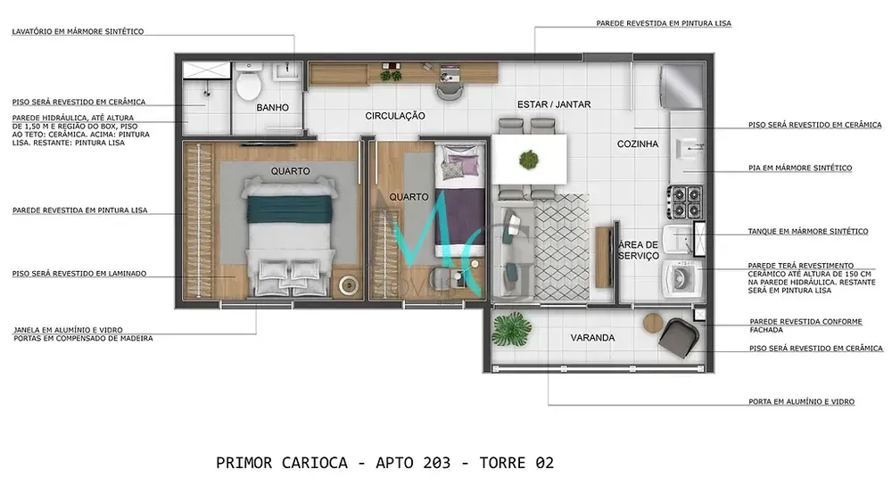Apartamento, 2 quartos, 35 m² - Foto 14