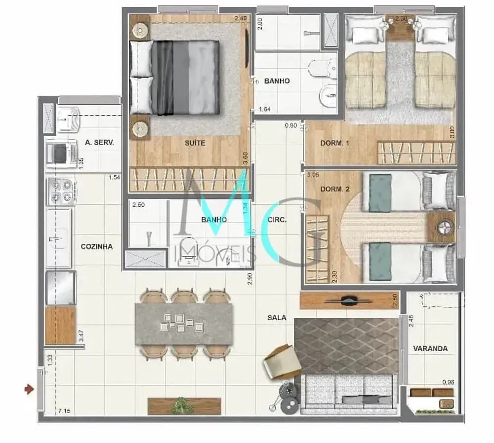 Apartamento, 3 quartos, 68 m² - Foto 28