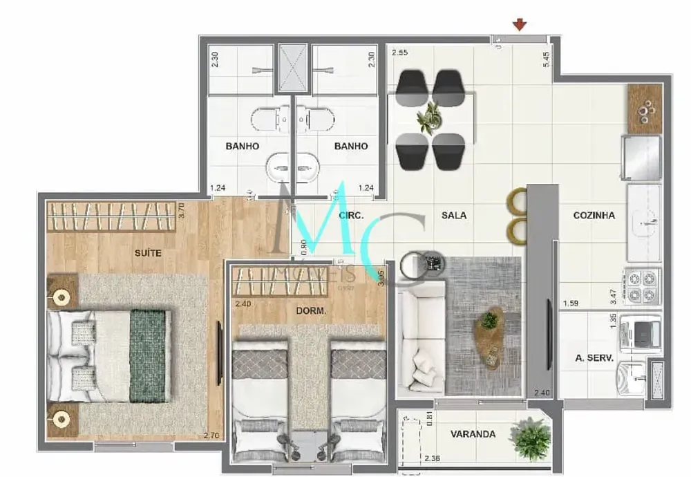 Apartamento, 3 quartos, 68 m² - Foto 25