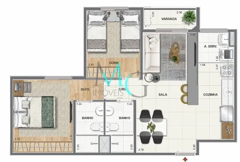 Apartamento, 3 quartos, 68 m² - Foto 24
