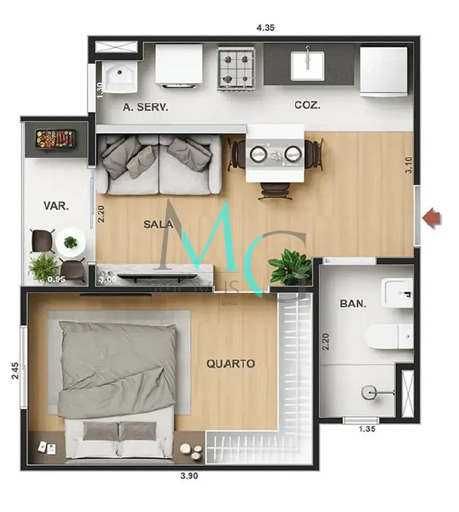 Apartamento, 2 quartos, 43 m² - Foto 22