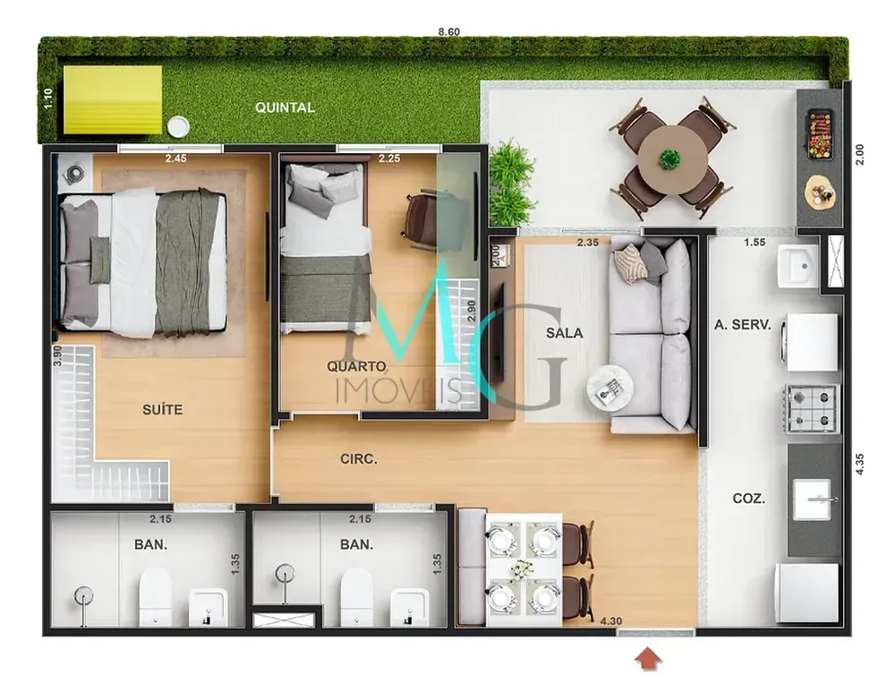 Apartamento, 2 quartos, 61 m² - Foto 43