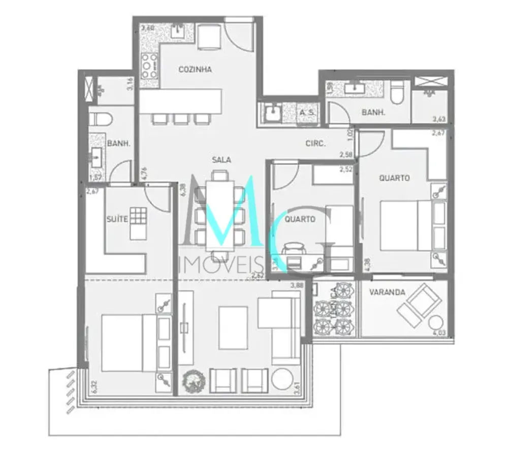 Apartamento, 3 quartos, 125 m² - Foto 43