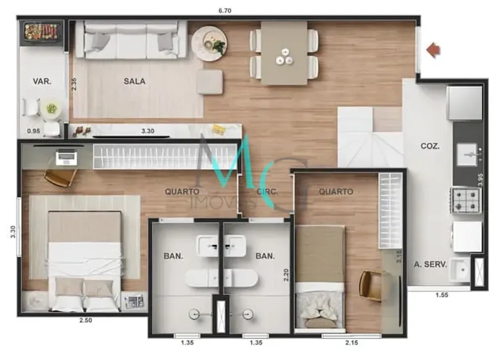 Cobertura, 2 quartos, 103 m² - Foto 30
