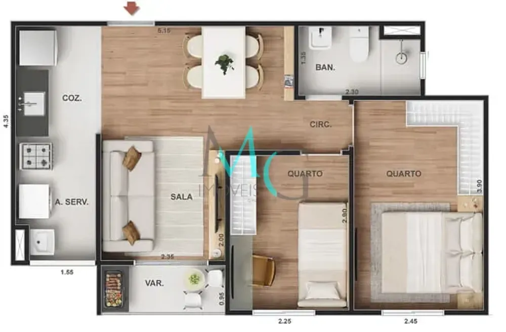 Cobertura, 2 quartos, 103 m² - Foto 16