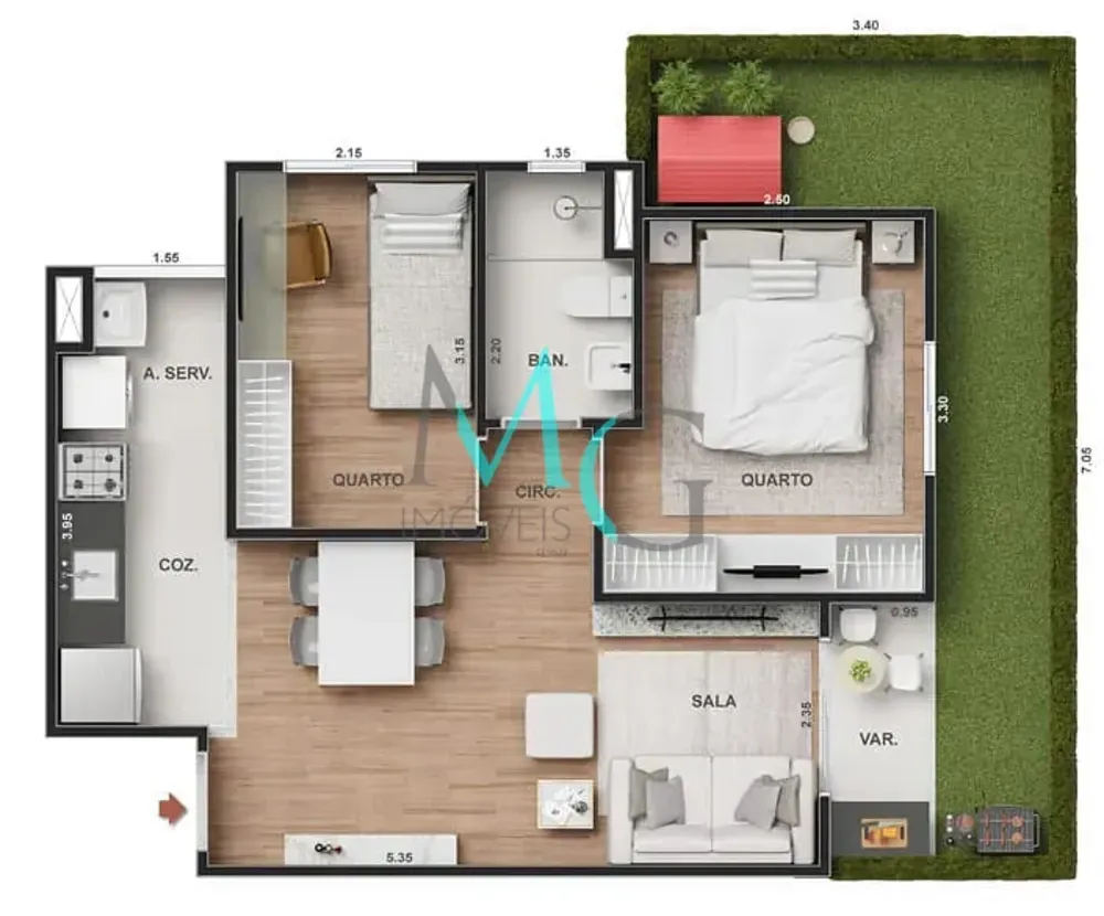 Cobertura, 2 quartos, 103 m² - Foto 20