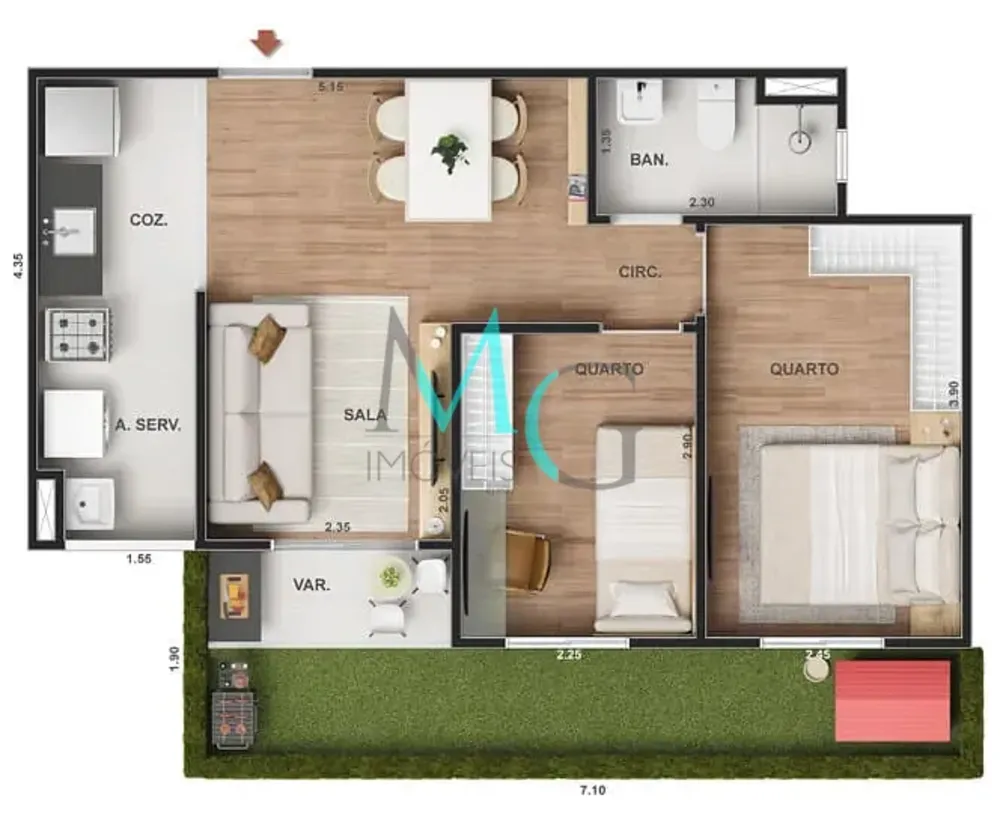 Cobertura, 2 quartos, 103 m² - Foto 17